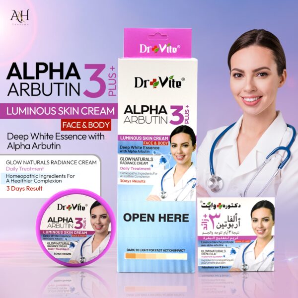 Dr. Vite Alpha Arbutin 3 Plus+ Luminous Skin Cream – Face & Body